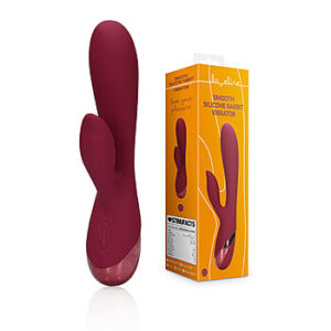 Loveline - Rabbit-vibraattori, viininpunainen, silikoninen, sileä, pehmeä, voimakkaasti värisevä