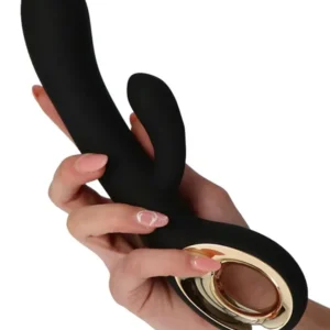 Rabbit Vibrator Handy Two Touch Grip Black Jänisvibraattori
