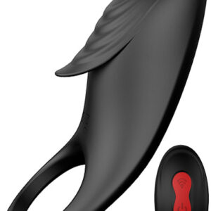 Rings Of Love Remote Cockring Black Kauko-ohjattava värisevä penisrengas