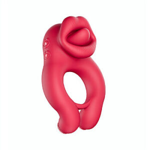 SOHIMI Bekey - Värisevä penisrengas klitoriskiihottimella, harjakset, värinä, silikoninen, kiveskiihotin, kielikiihotin, erektio, seisokki