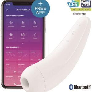 Satisfyer Curvy 2+ White Sovelluksella ohjattava klitoriskiihotin