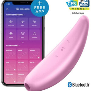 Satisfyer Curvy 3+ Pink Sovelluksella ohjattava klitoriskiihotin